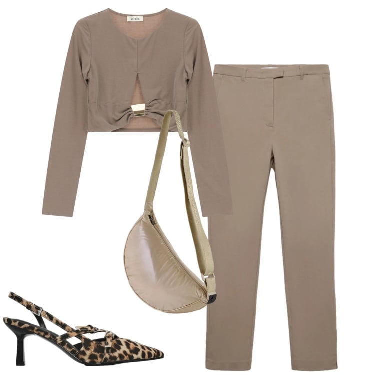 Outfit donna - Total look #2356825. Stile Trendy per Tutti i giorni. Abbinamento con pantaloni skinny, décolleté, top, borse sportive.