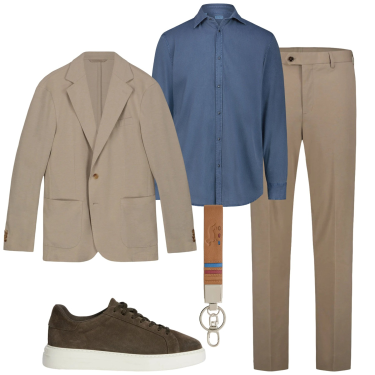 Outfit uomo - Total look #2356826. Stile Business/Elegante per Tutti i giorni. Abbinamento con portachiavi, sneakers, giacche, pantaloni, camicie.