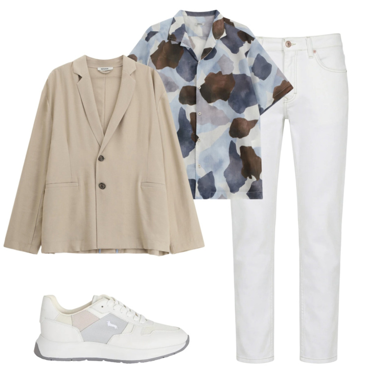 Outfit uomo - Total look #2356867. Stile Urban per Tutti i giorni. Abbinamento con jeans, sneakers, giacche, camicie a manica corta.