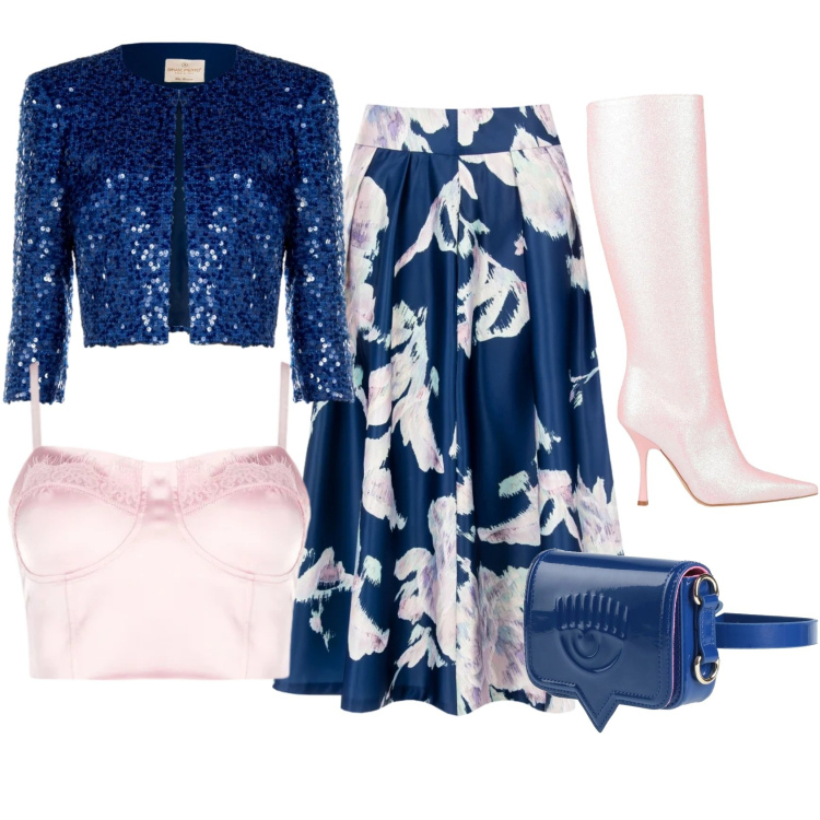 Outfit donna - Cerimonia funny. Stile Glamour per Cerimonia. Abbinamento con stivali, marsupi, gonne longuette, bolero, top.