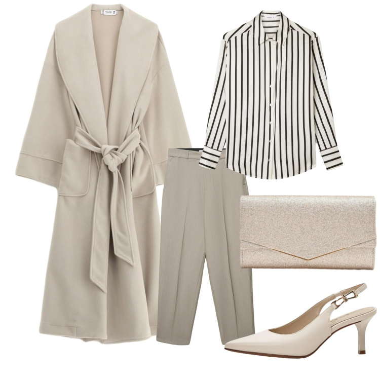 Outfit donna - Total look #2357069. Stile Bon Ton per Cerimonia. Abbinamento con décolleté, camicie, pantaloni chino, cappotti, clutch.