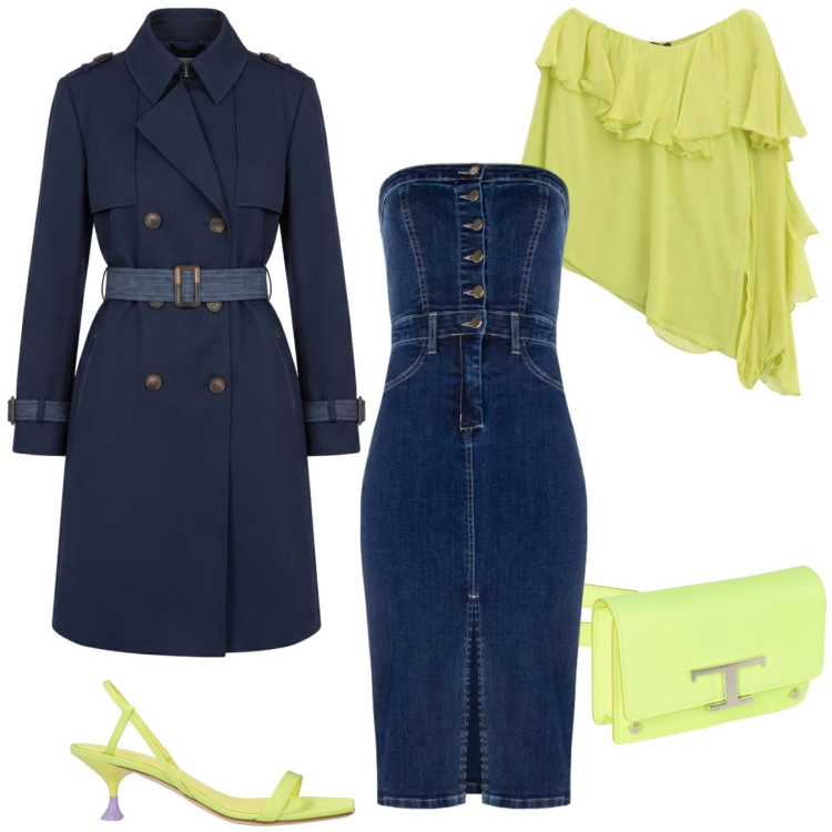 Outfit donna - Un trench a marzo ... e non solo. Stile Casual chic per Tutti i giorni. Abbinamento con marsupi, sandali in pelle, trench, bluse, vestiti a tubino.