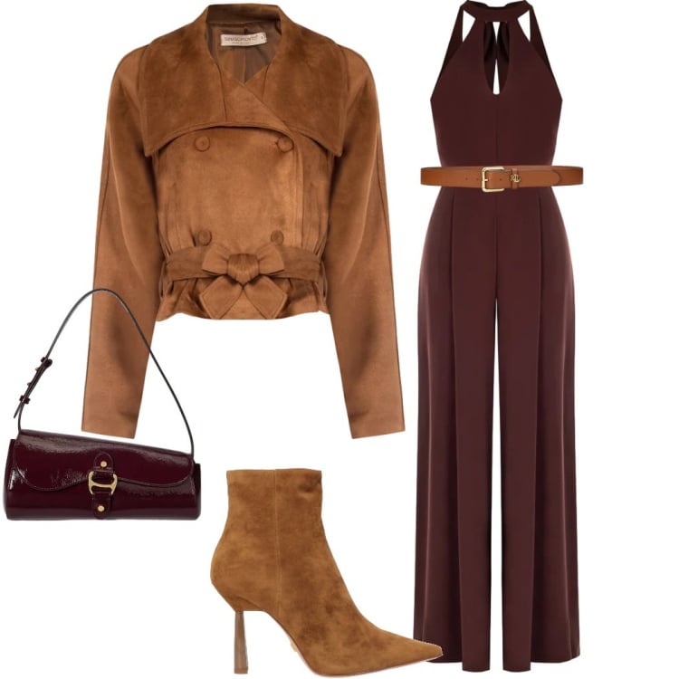 Outfit donna - Rinascimento un nuovo capitolo. Stile Casual chic per Serata fuori. Abbinamento con stivaletti, tute, giacche, cinture, borse a spalla.