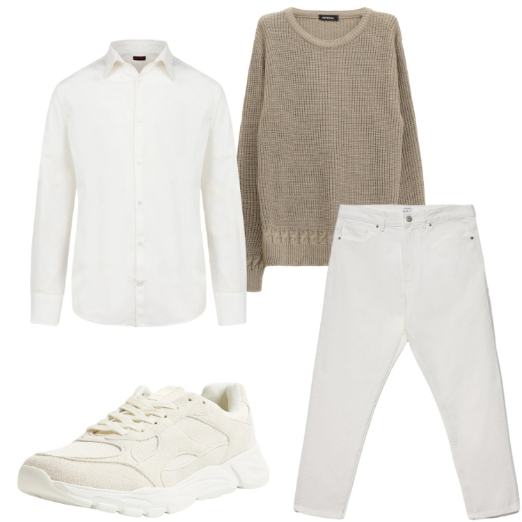 Outfit uomo - Total look #2357511. Stile Trendy per Tutti i giorni. Abbinamento con sneakers, jeans, maglieria, camicie.