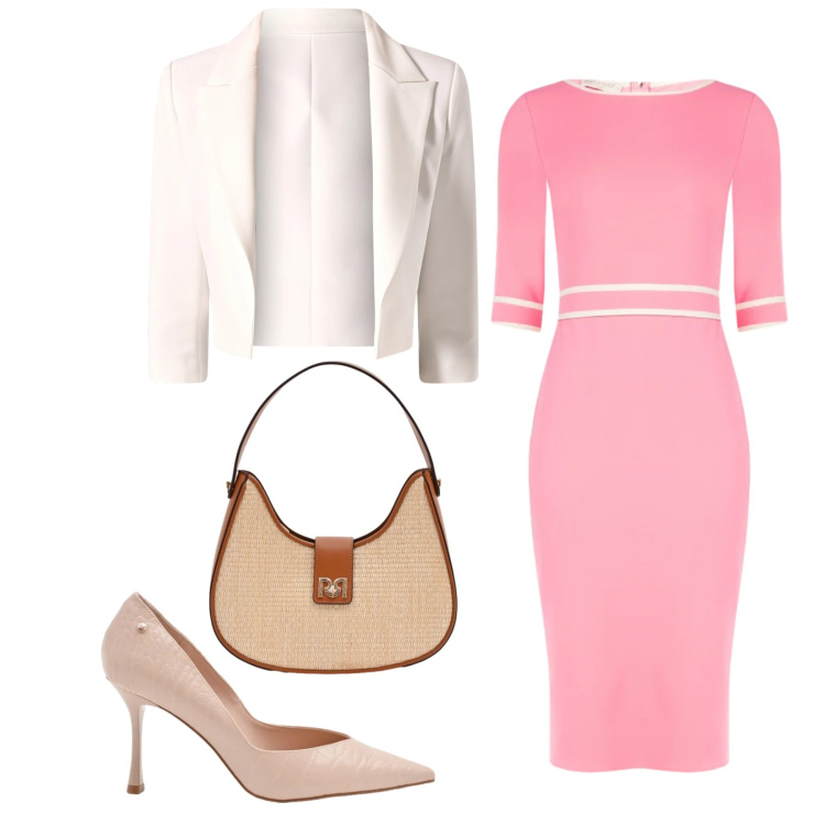 Outfit donna - Total look #2357561. Stile Chic per Ufficio. Abbinamento con vestiti a tubino, blazer, borse a spalla, décolleté.