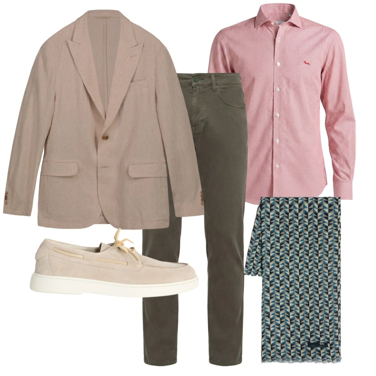 Outfit uomo - Marzo. Stile Trendy per Ufficio. Abbinamento con scarpe stringate, pantaloni, camicie, sciarpe, giacche.