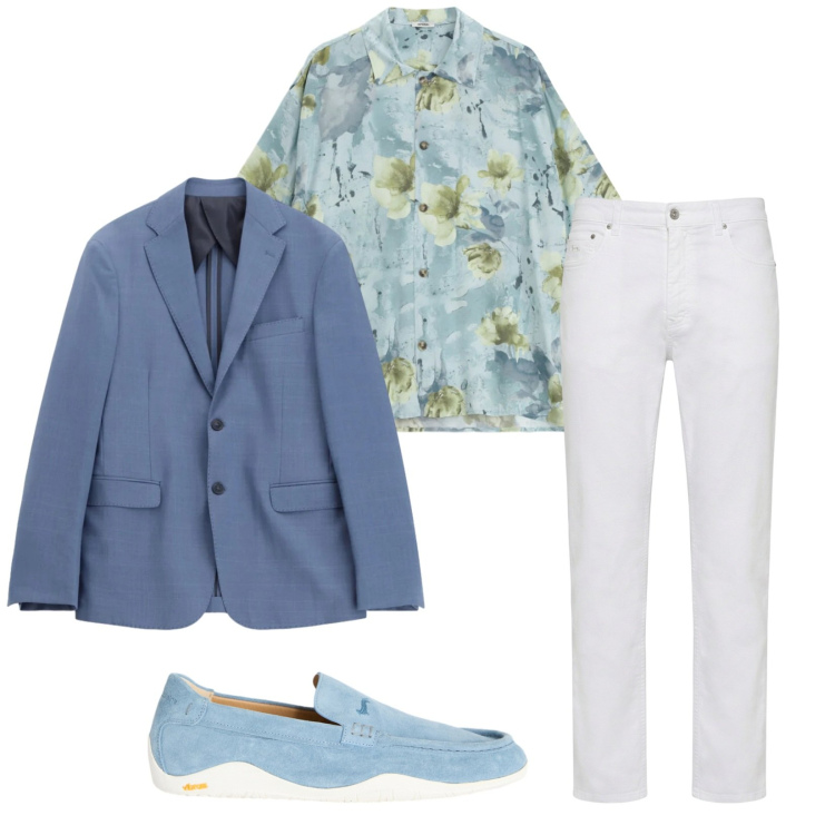 Outfit uomo - Total look #2357879. Stile Trendy per Serata speciale. Abbinamento con pantaloni, scarpe stringate, giacche, camicie a manica corta.