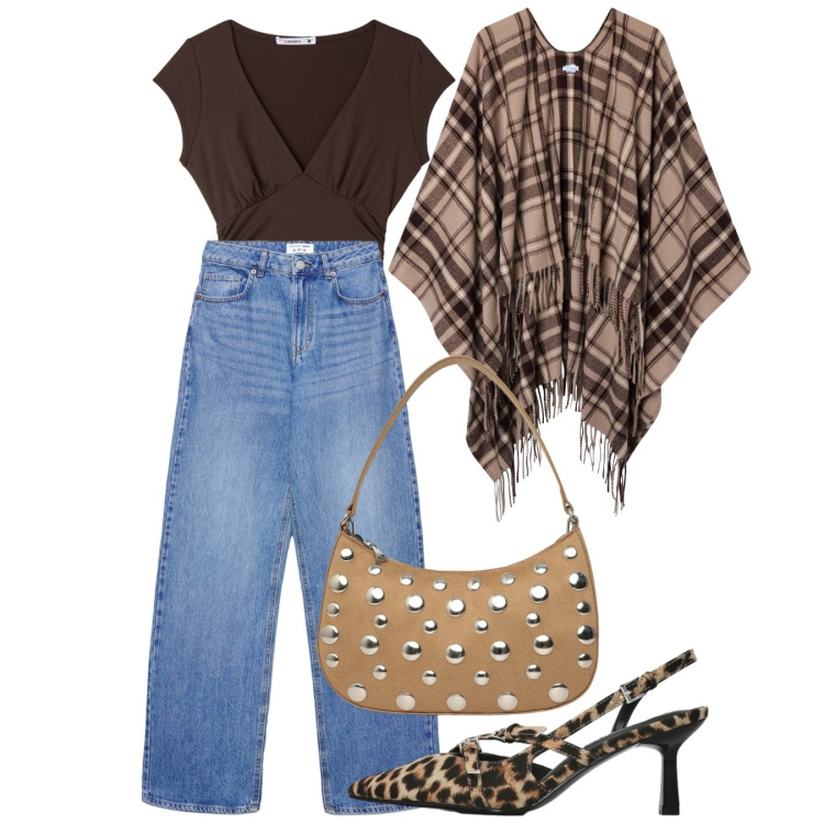 Outfit donna - Terranova - Desert Code. Stile Casual chic per Tutti i giorni. Abbinamento con top, cappotti, décolleté, jeans, borse a tracolla.
