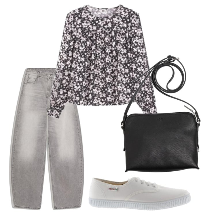 Outfit mujer - Casual look. Estilo Casual para Todos los días. Combinación con camisas, sneakers, bolsos saco, vaqueros.