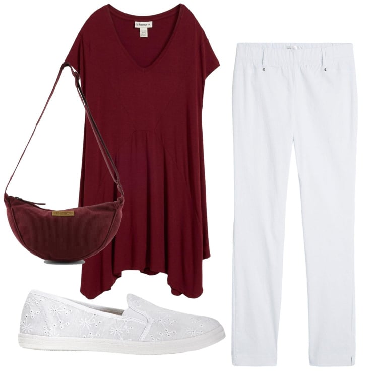 Outfit donna - Total look #2358119. Stile Basic per Ufficio. Abbinamento con pantaloni, ballerine, bluse, borse a tracolla.