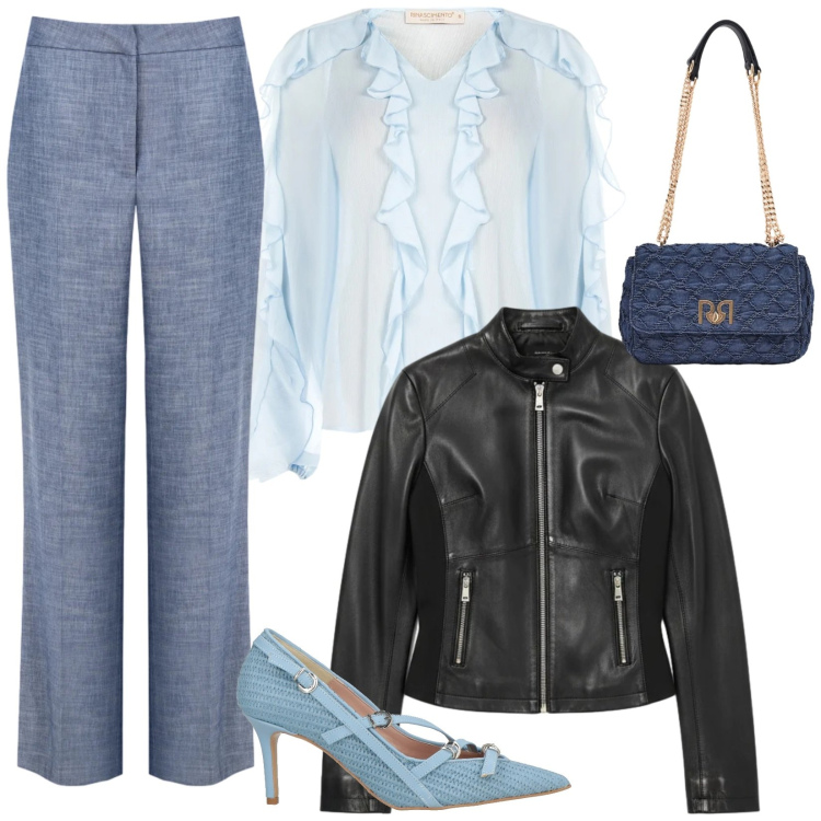 Outfit donna - Eterea ed impalpabile. Stile Romantica per Serata fuori. Abbinamento con décolleté, pantaloni, bluse, giacche, borse a spalla.