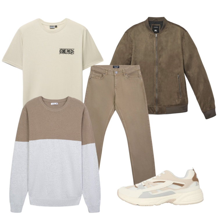 Outfit uomo - Total look #2358376. Abbinamento con jeans, giacche, maglieria, sneakers, t-shirt.