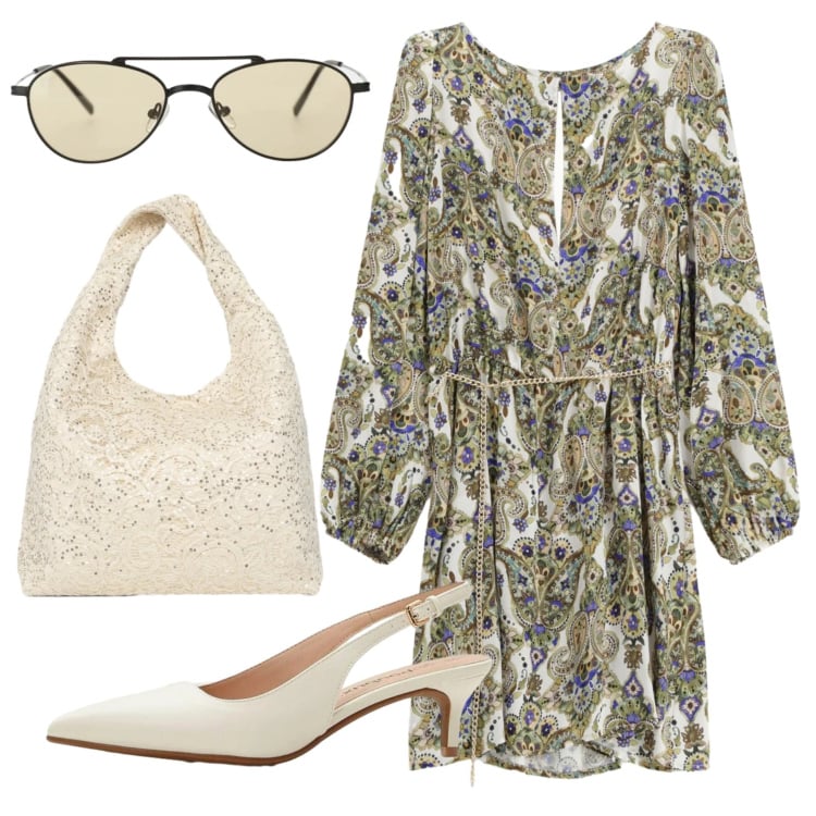 Outfit donna - Total look #2358450. Stile Basic per Ufficio. Abbinamento con décolleté, borse a spalla, occhiali da sole, vestiti corti.