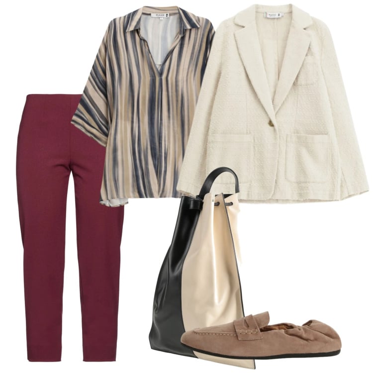 Outfit donna - Marzo. Stile Bon Ton per Tutti i giorni. Abbinamento con pantaloni, zaini, mocassini, camicie, blazer.