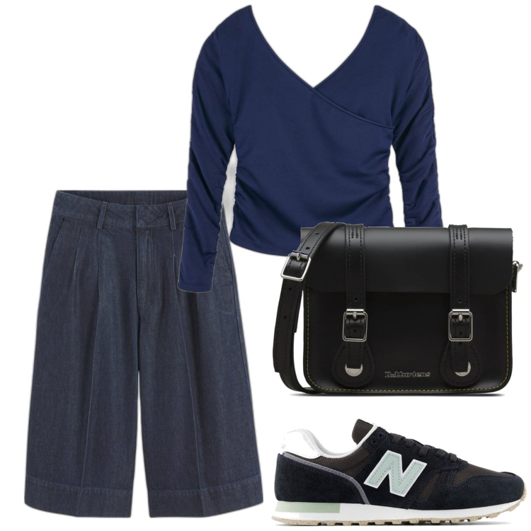 Outfit mujer - Casual look. Estilo Casual para Todos los días. Combinación con sneakers, bandoleras, bermudas, top.