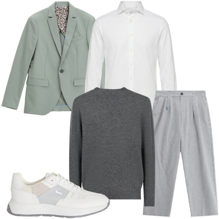 Outfit uomo - Dandy. Stile Casual per Tutti i giorni. Abbinamento con camicie, sneakers, giacche, pantaloni, maglieria.