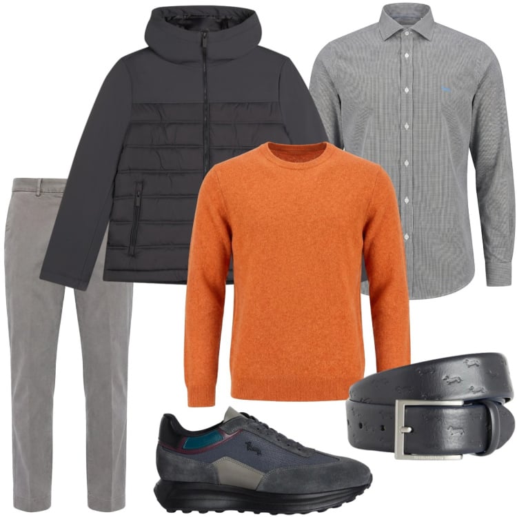Outfit uomo - Il maglione protagonista. Stile Casual per Tutti i giorni. Abbinamento con pantaloni chino, sneakers, cinture, pullovers, camicie, piumini.