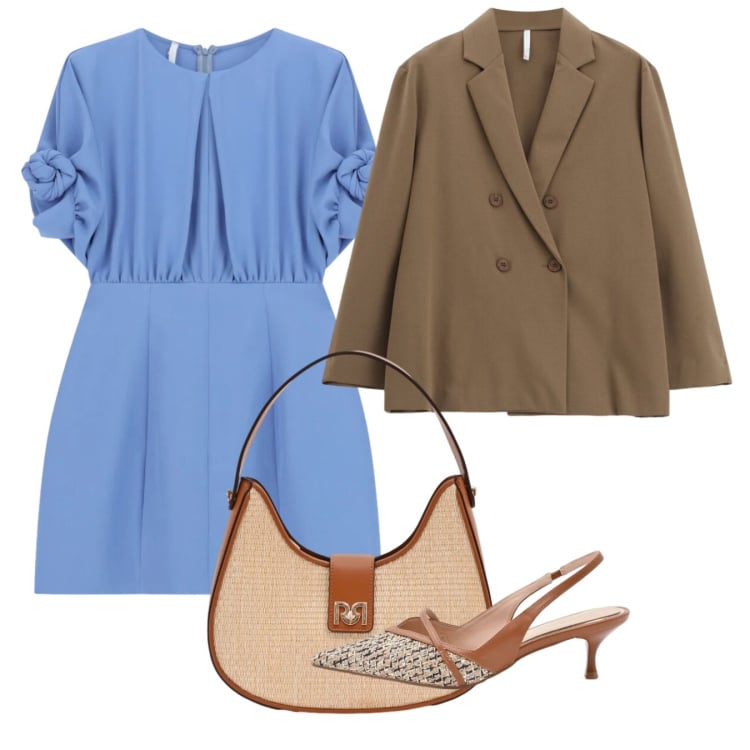 Outfit donna - Sprintime. Stile Bon Ton per Ufficio. Abbinamento con vestiti corti, blazer, borse a spalla, décolleté.