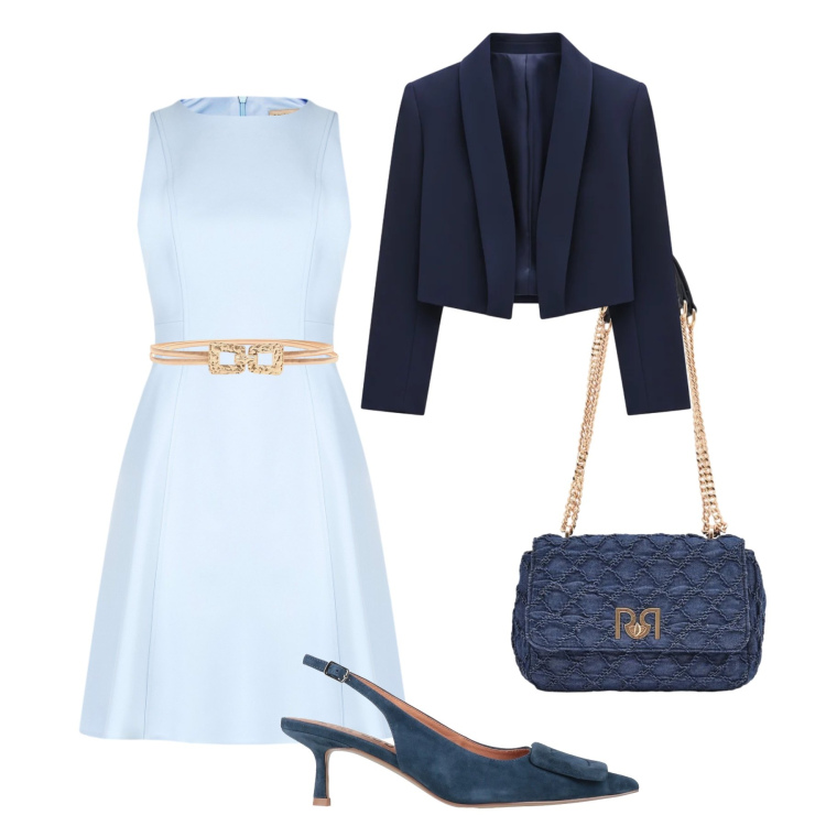 Outfit donna - Cerimonia Rinascimento. Stile Chic per Cerimonia. Abbinamento con décolleté, vestiti corti, bolero, cinture, borse a spalla.