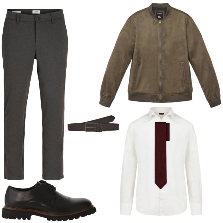 Outfit uomo - Ilario: il front-office. Stile Casual per Ufficio. Abbinamento con pantaloni chino, scarpe stringate, cinture, giacche, camicie, cravatte.