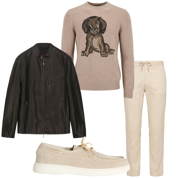 Outfit uomo - Total look #2358815. Stile Trendy per Tutti i giorni. Abbinamento con scarpe stringate, pantaloni, maglieria, giacche.