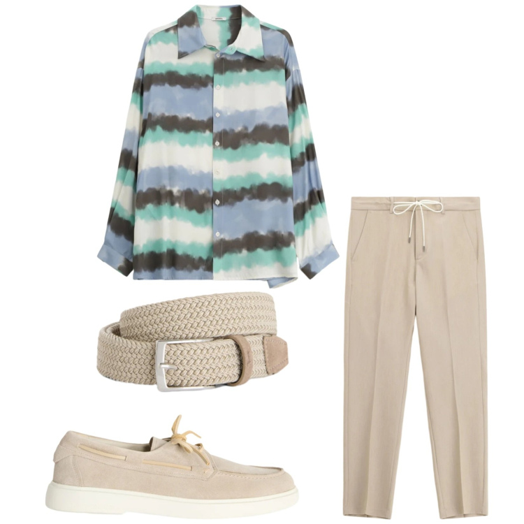 Outfit uomo - Total look #2358841. Stile Trendy per Tutti i giorni. Abbinamento con scarpe stringate, cinture, pantaloni, camicie.