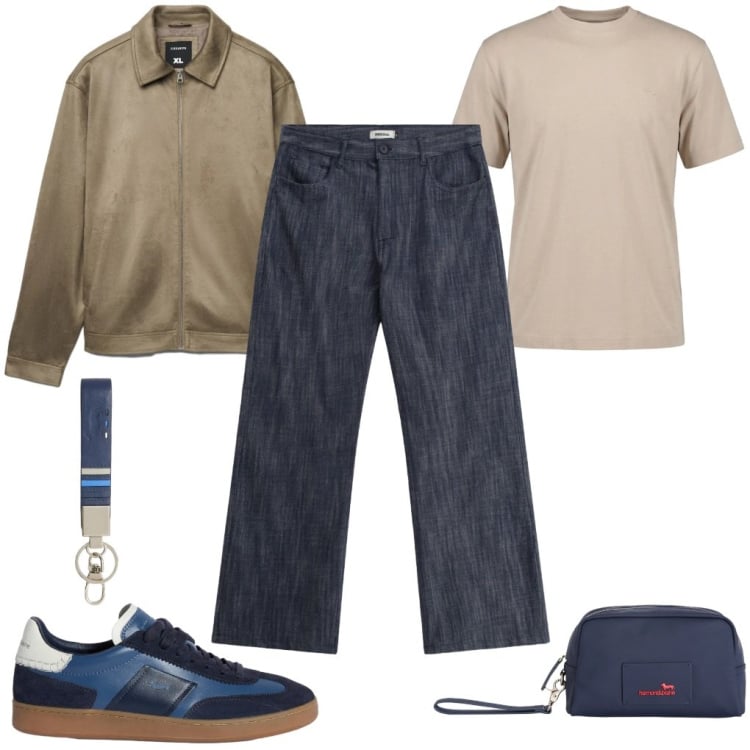 Outfit uomo - Massimo: un jeans bellissimo. Stile Casual per Tutti i giorni. Abbinamento con sneakers, portachiavi, t-shirt, borse sportive, jeans, giacche.