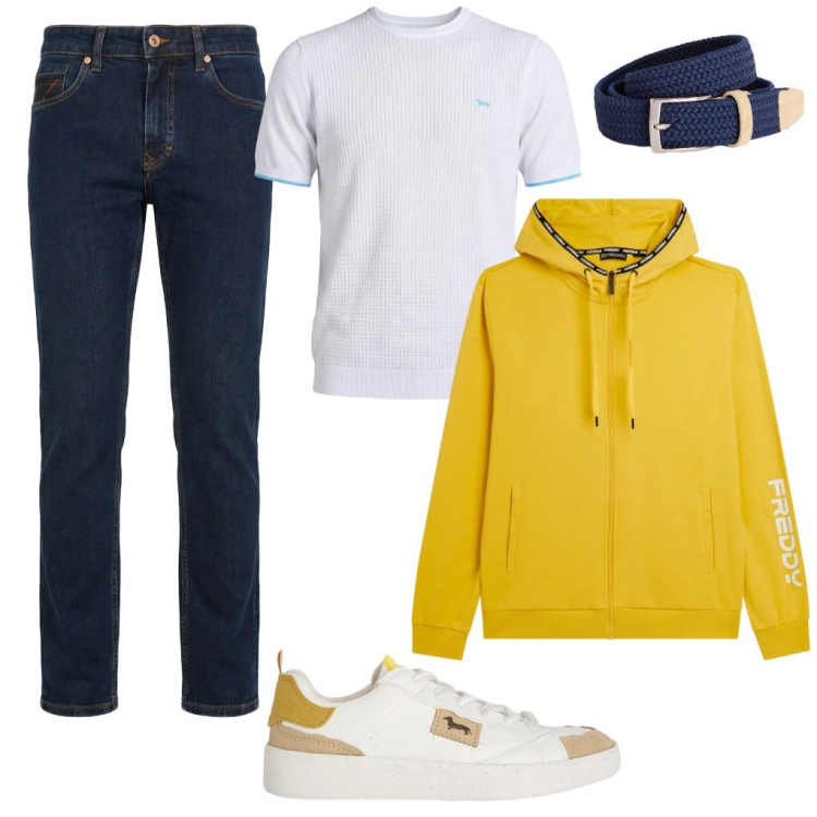 Outfit uomo - Luigi: bello come il sole.. Stile Urban per Tutti i giorni. Abbinamento con sneakers, cinture, jeans, t-shirt, felpe con cappuccio.