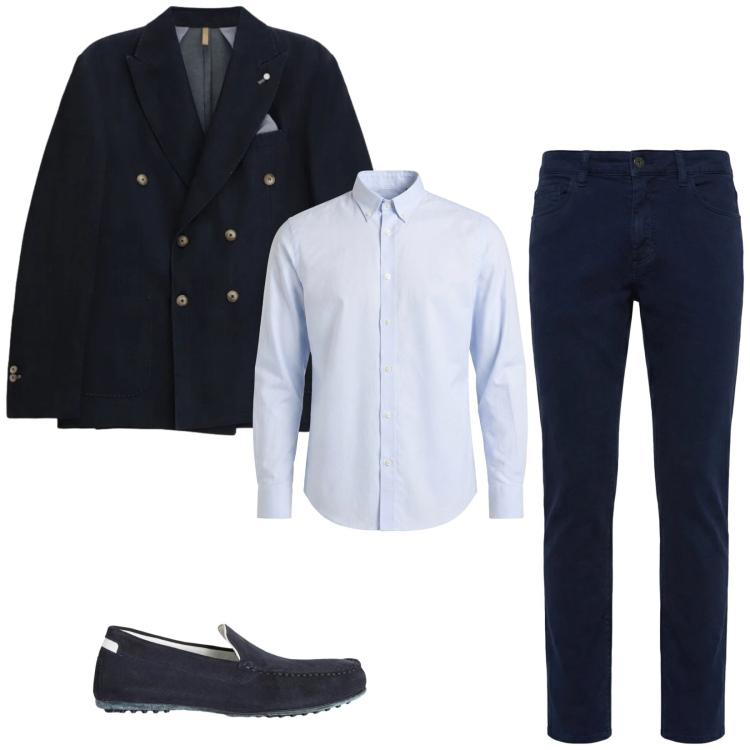 Outfit uomo - Total look #2359075. Stile Business/Elegante per Cerimonia. Abbinamento con scarpe stringate, pantaloni, camicie, giacche.