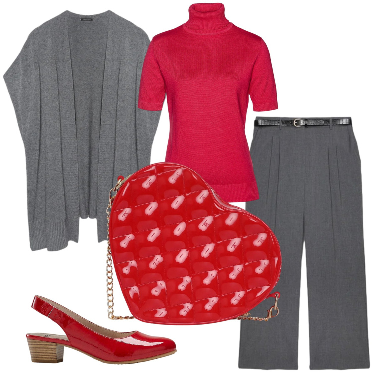 Outfit donna - Total look #2359098. Stile Casual chic per Tutti i giorni. Abbinamento con décolleté, maglieria, borse a tracolla, pantaloni, gilet.