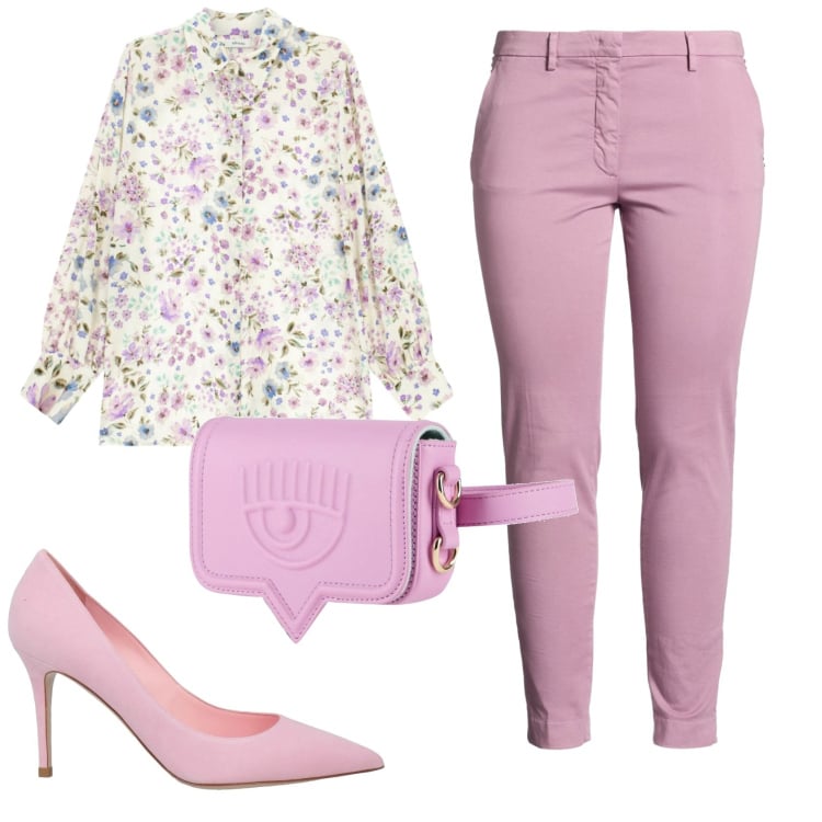 Outfit donna - Total look #2359103. Stile Basic per Ufficio. Abbinamento con marsupi, décolleté, pantaloni, camicie.