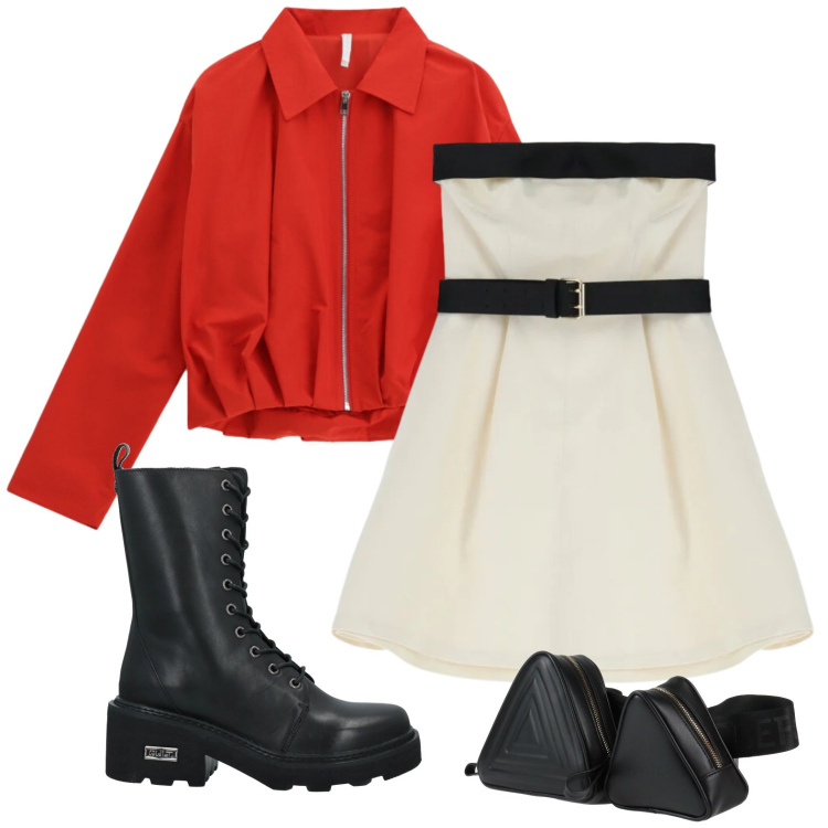 Outfit donna - Festa di laurea. Stile Glamour per Serata fuori. Abbinamento con marsupi, stivaletti, bomber, vestiti corti.