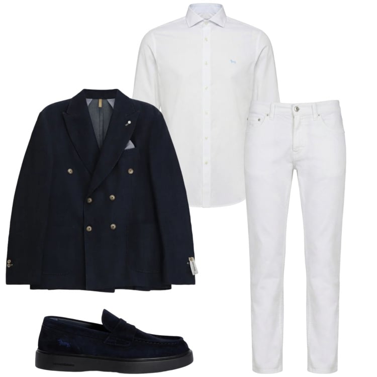 Outfit uomo - Total look #2359159. Stile Business/Elegante per Cerimonia. Abbinamento con scarpe stringate, pantaloni, camicie, giacche.