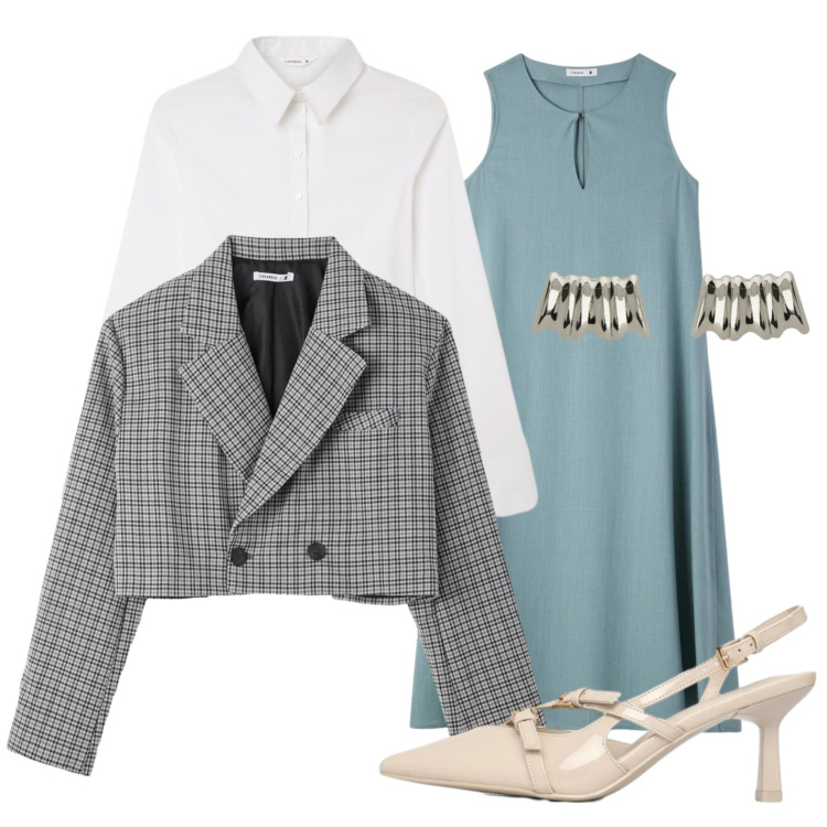 Outfit donna - Abito bon ton per l\'ufficio. Stile Bon Ton per Ufficio. Abbinamento con décolleté, camicie, vestiti lunghi, blazer, orecchini.