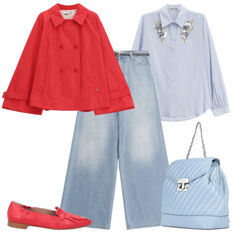 Outfit donna - Total look #2359401. Stile Urban per Tutti i giorni. Abbinamento con zaini, mocassini, giacche, jeans, camicie.