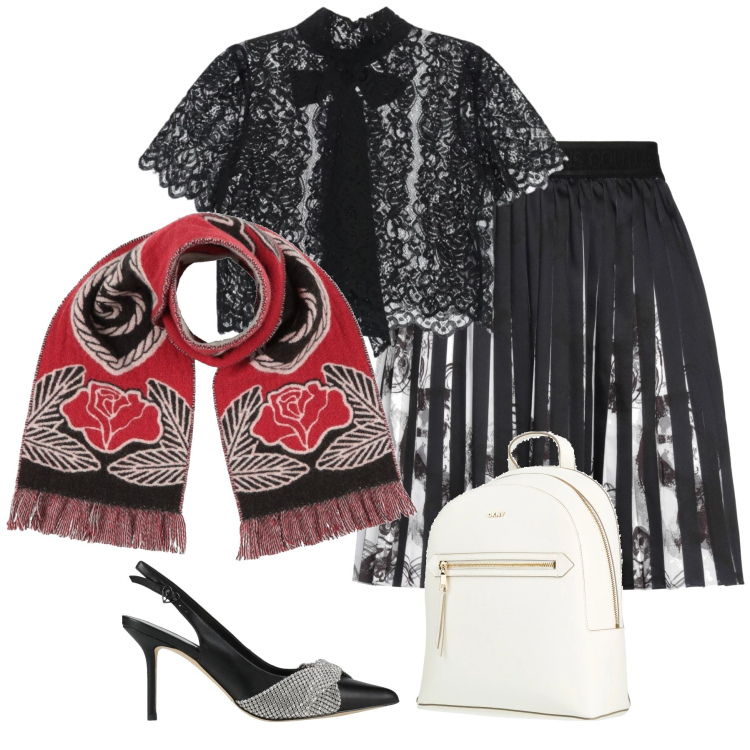 Outfit donna - Total look #2359437. Stile Chic per Cerimonia. Abbinamento con minigonne, décolleté, sciarpe, zaini, top.