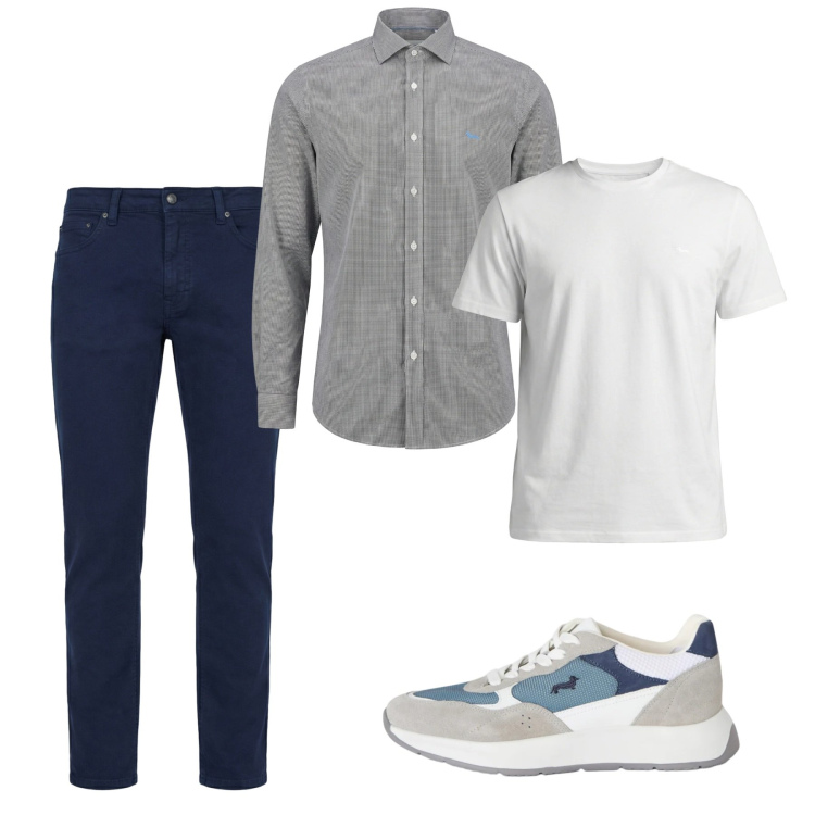 Outfit uomo - Marzo. Stile Casual per Tutti i giorni. Abbinamento con t-shirt, sneakers, pantaloni, camicie.