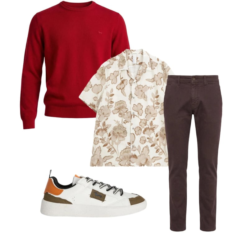 Outfit uomo - Total look #2359950. Stile Casual per Tutti i giorni. Abbinamento con sneakers, pantaloni, pullovers, camicie a manica corta.