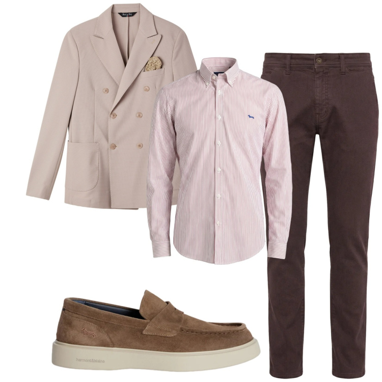 Outfit uomo - Total look #2359966. Stile Business/Elegante per Cerimonia. Abbinamento con pantaloni, camicie, scarpe stringate, giacche.