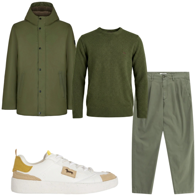Outfit uomo - Total look #2359973. Stile Trendy per Tutti i giorni. Abbinamento con sneakers, pullovers, pantaloni, piumini.