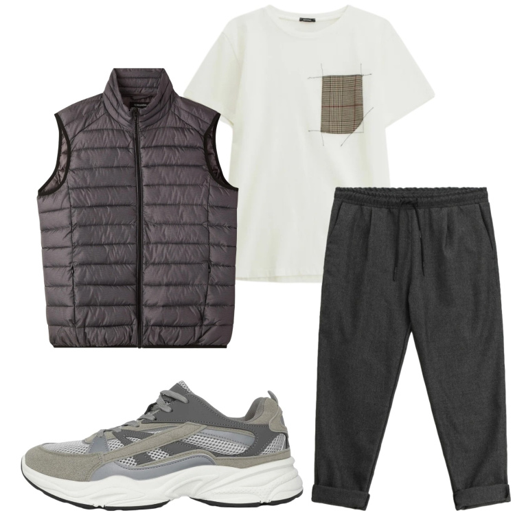 Outfit uomo - Total look #2360013. Stile Trendy per Tutti i giorni. Abbinamento con sneakers, piumini, pantaloni, t-shirt.