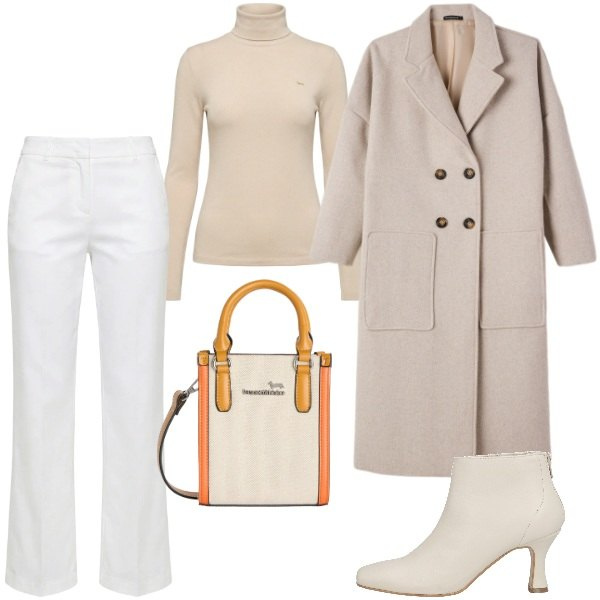 Outfit donna - Total look #2360069. Stile Trendy per Tutti i giorni. Abbinamento con stivaletti, pantaloni, maglieria, borse tote, cappotti.