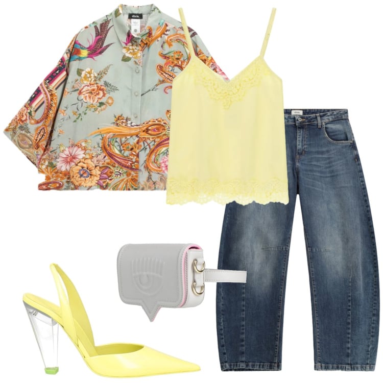 Outfit donna - Giacca cinese. Stile Glamour per Serata fuori. Abbinamento con marsupi, décolleté, jeans, top, camicie.