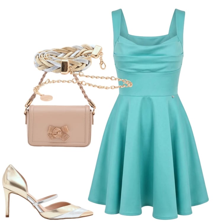 Outfit donna - Rinascimento. Stile Minimal per Cerimonia. Abbinamento con vestiti corti, pochette, cinture, décolleté.