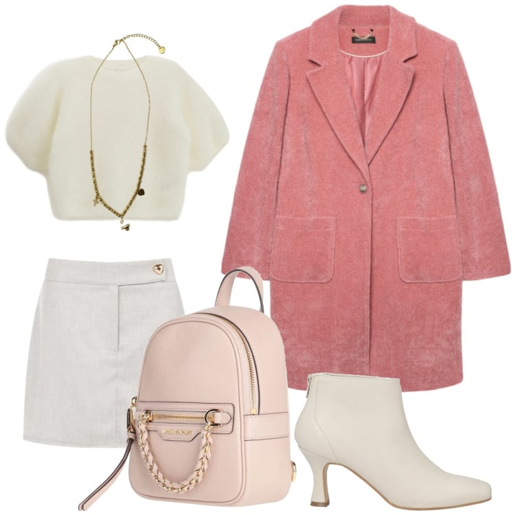 Outfit donna - Il potere dei colori pastello. Stile Casual per Tutti i giorni. Abbinamento con stivaletti, zaini, t-shirt, cappotti, ciondoli, minigonne.