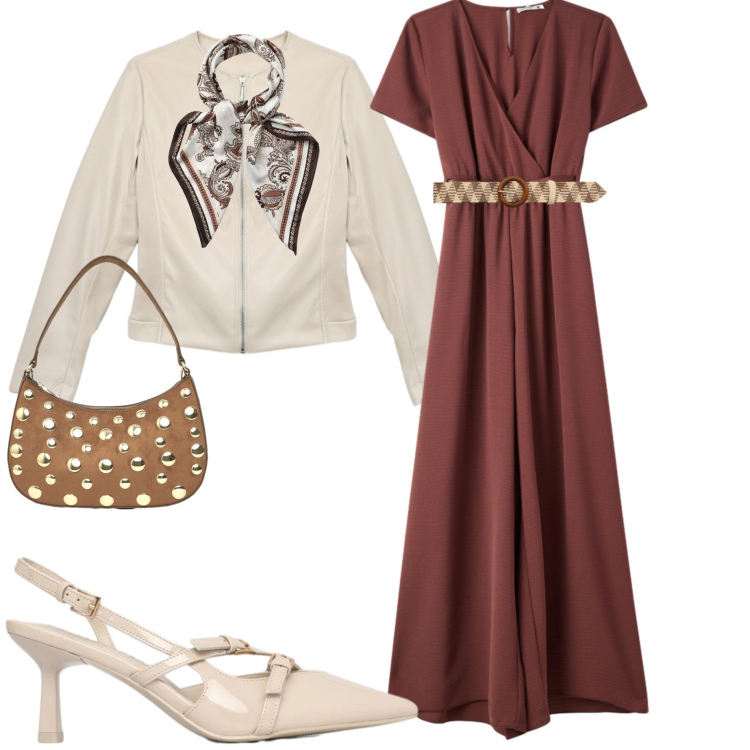 Outfit donna - Terranova new collection. Stile Casual chic per Serata fuori. Abbinamento con vestiti lunghi, décolleté, foulard, giacche, cinture, borse a tracolla.