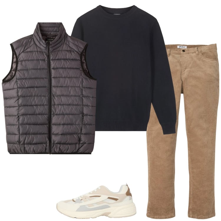 Outfit uomo - Total look #2360367. Stile Casual per Tutti i giorni. Abbinamento con pantaloni, piumini, sneakers, maglieria.