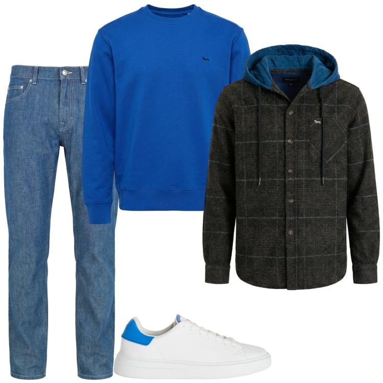 Outfit uomo - Total look #2360392. Stile Casual per Tutti i giorni. Abbinamento con jeans, sneakers, cappotti, felpe.