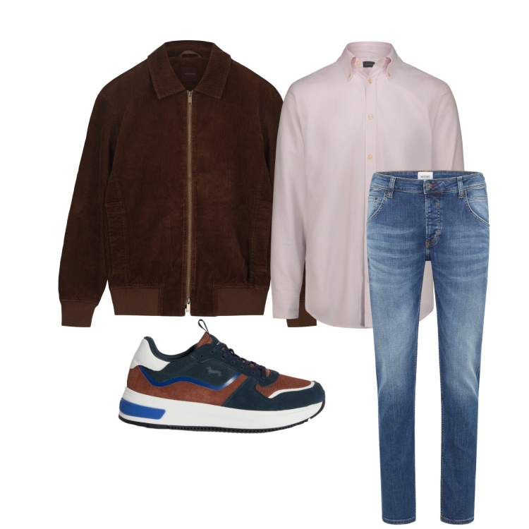 Outfit uomo - Marzo. Stile Casual per Tutti i giorni. Abbinamento con jeans dritti, sneakers, giacche, camicie.