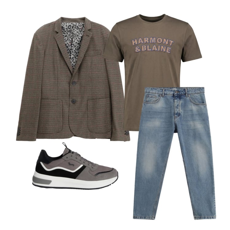 Outfit uomo - Marzo. Stile Trendy per Tutti i giorni. Abbinamento con t-shirt, sneakers, giacche, jeans.